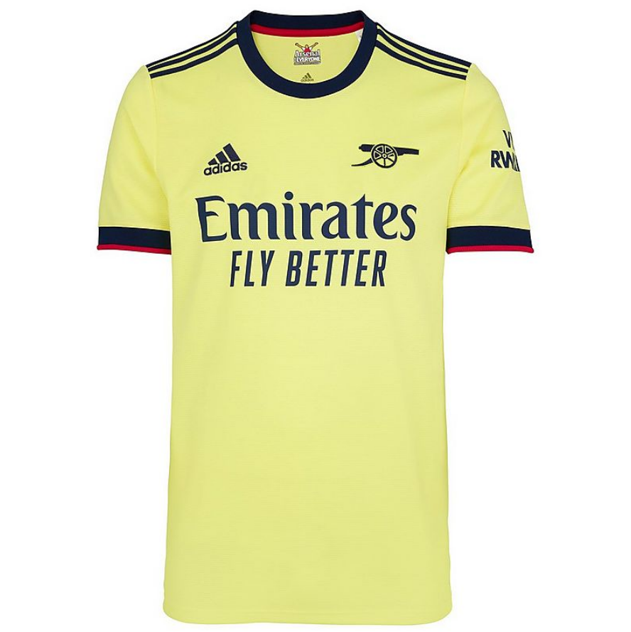 2021/22 Arsenal Away Yellow Soccer Jersey Shirt